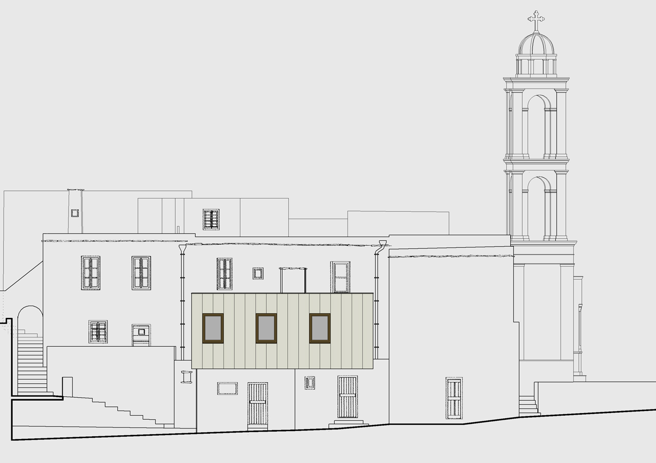 μονόχωρη προσθήκη, Τήνος - όψη