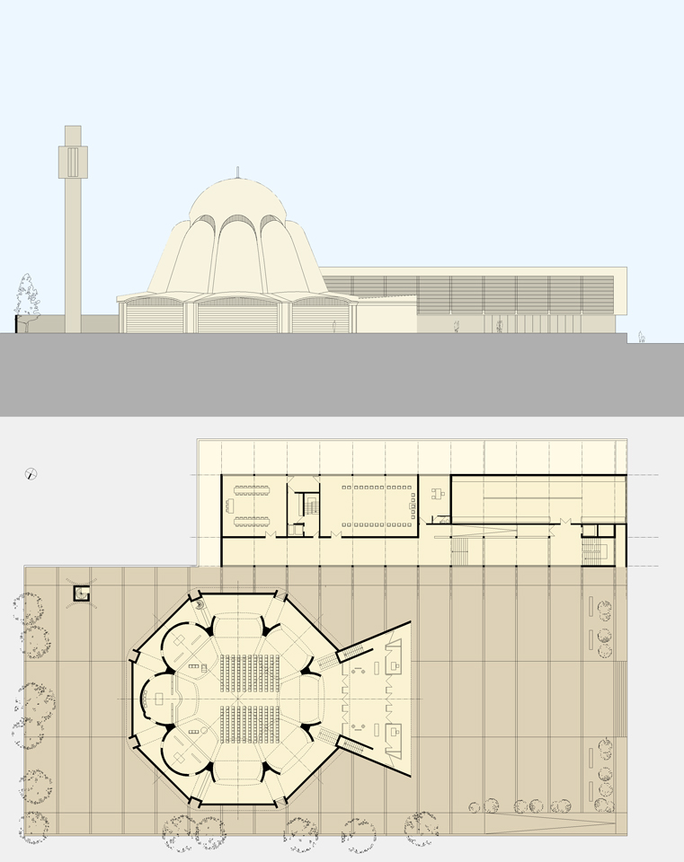 church tirana-gfl plan elevation